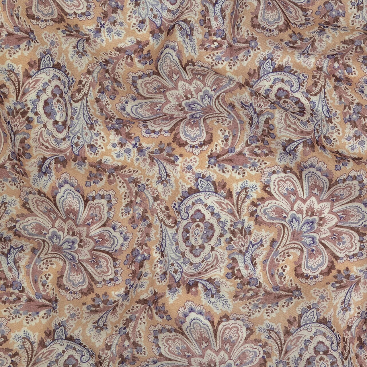 1 Yard Rose and Gold Jacobean Floral Cotton Gauze Neurons Firing Fabric 55 inch Width